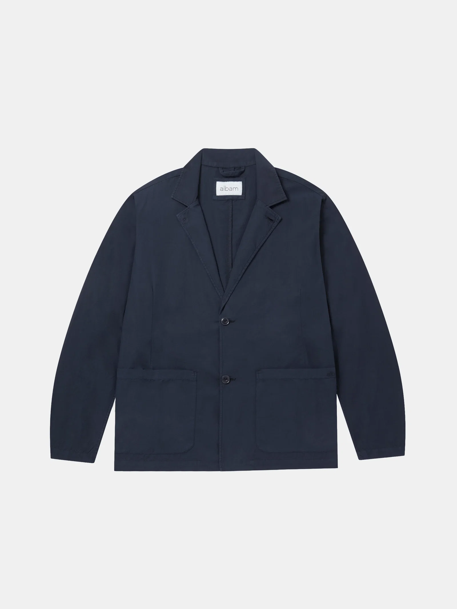 Image of Poplin Unlined Blazer in Dark Navy