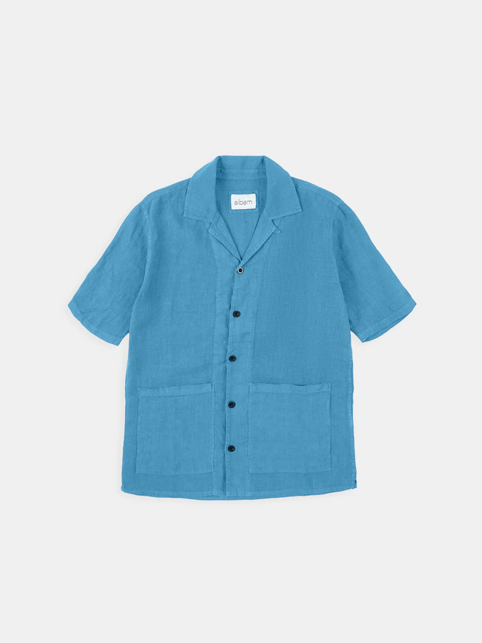 Image of Linen Holland Shirt in Blue
