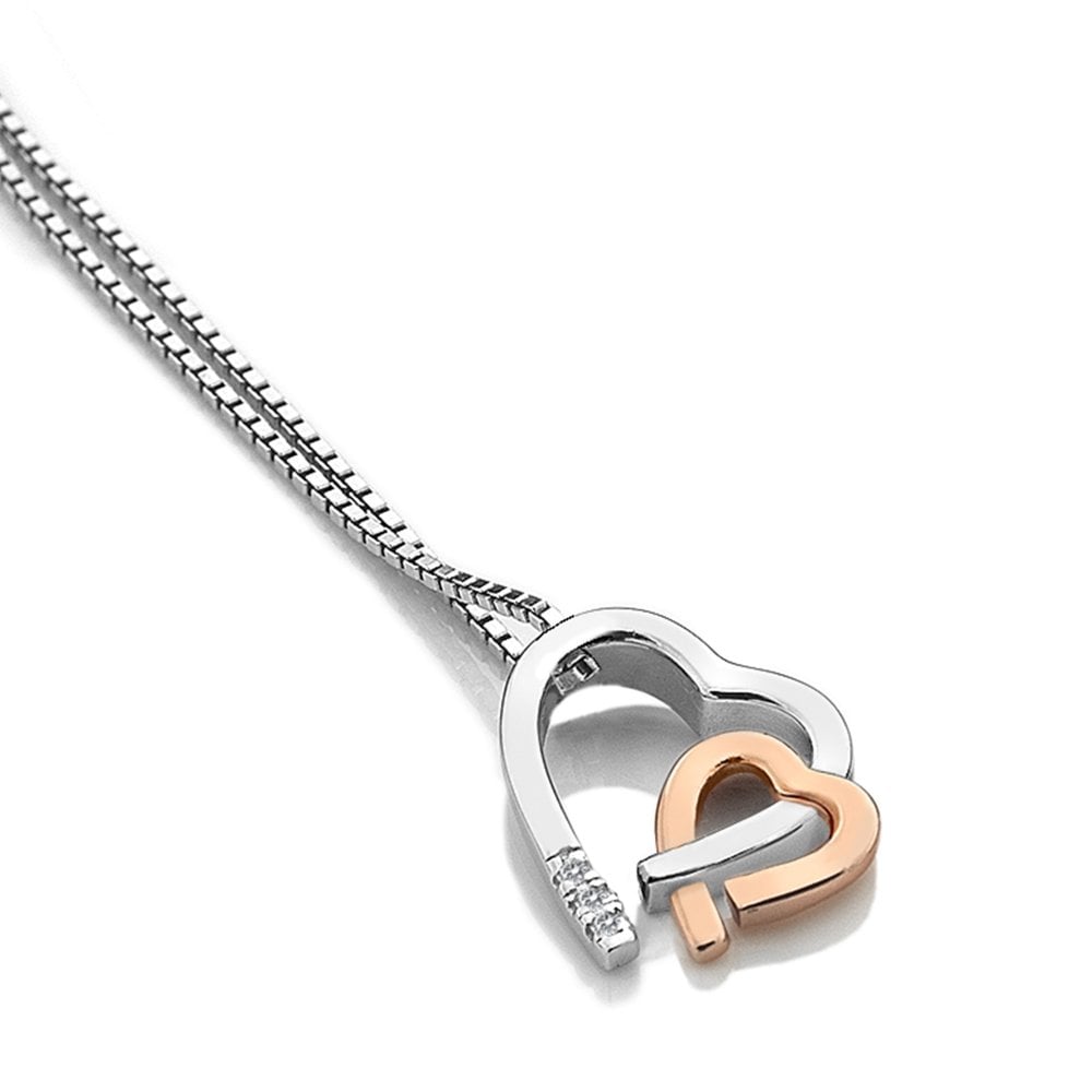 Image of Warm Heart Pendant - Rose Gold Plated Accents