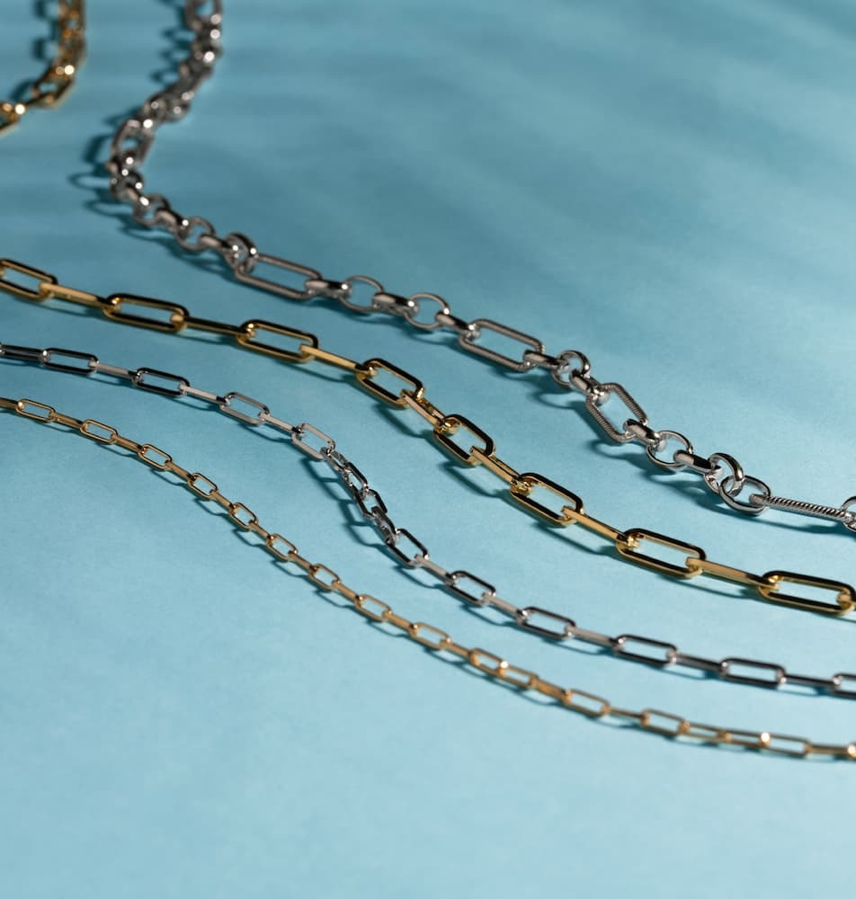 Silver and gold chains