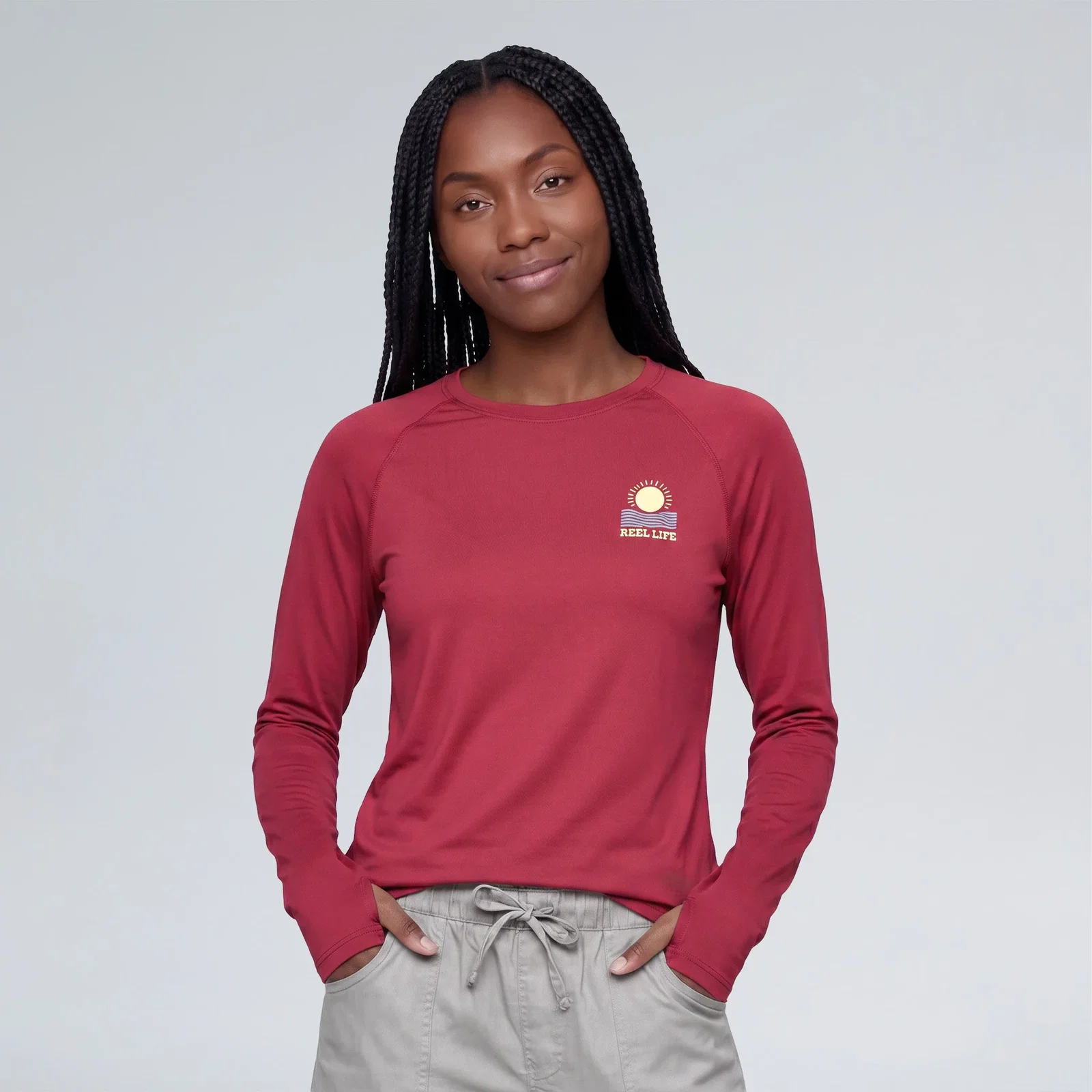 Image of Jax Beach UV Long Sleeve | Raspberry Wine