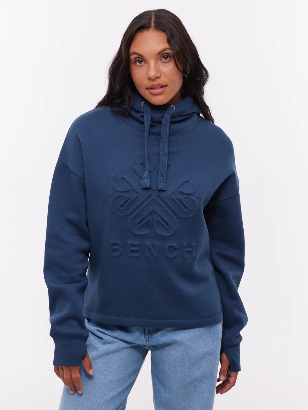 Image of Elaina Deboss Hoodie - Blue
