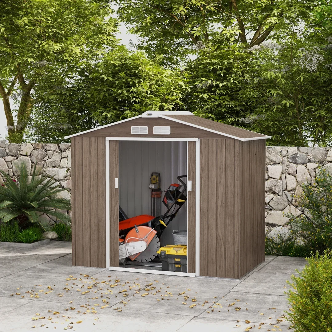 Bradlyn 7 Ft. W x 4 Ft. D Galvanised Steel Storage Shed