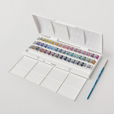 Winsor & Newton Cotman Watercolour Studio Assorted Colours Half Pan Set of 45