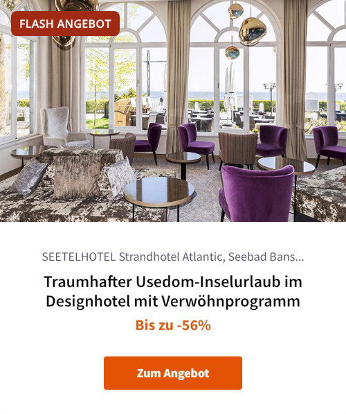 Traumhafter Usedom-Inselurlaub im Designhotel mit Verwöhnprogramm