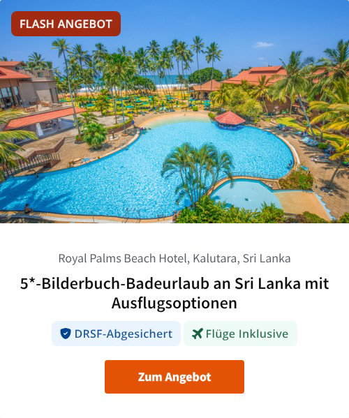 5*-Bilderbuch-Badeurlaub an Sri Lanka mit Ausflugsoptionen
