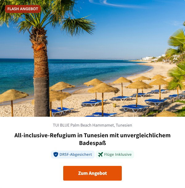 All-inclusive-Refugium in Tunesien mit unvergleichlichem Badespaß