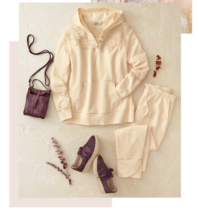 Crochet-Trim Hooded Sweatshirt outfit