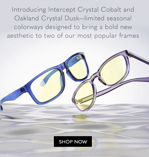 Introducing Intercept Crystal Cobalt and Oakland Crystal Dusk - limited seasonal colorways designed to bring a bold new aesthetic to two of our most popular frames. Shop now.