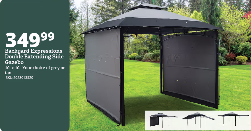 Double Extending Black/Grey Devonshire Shade Gazebo