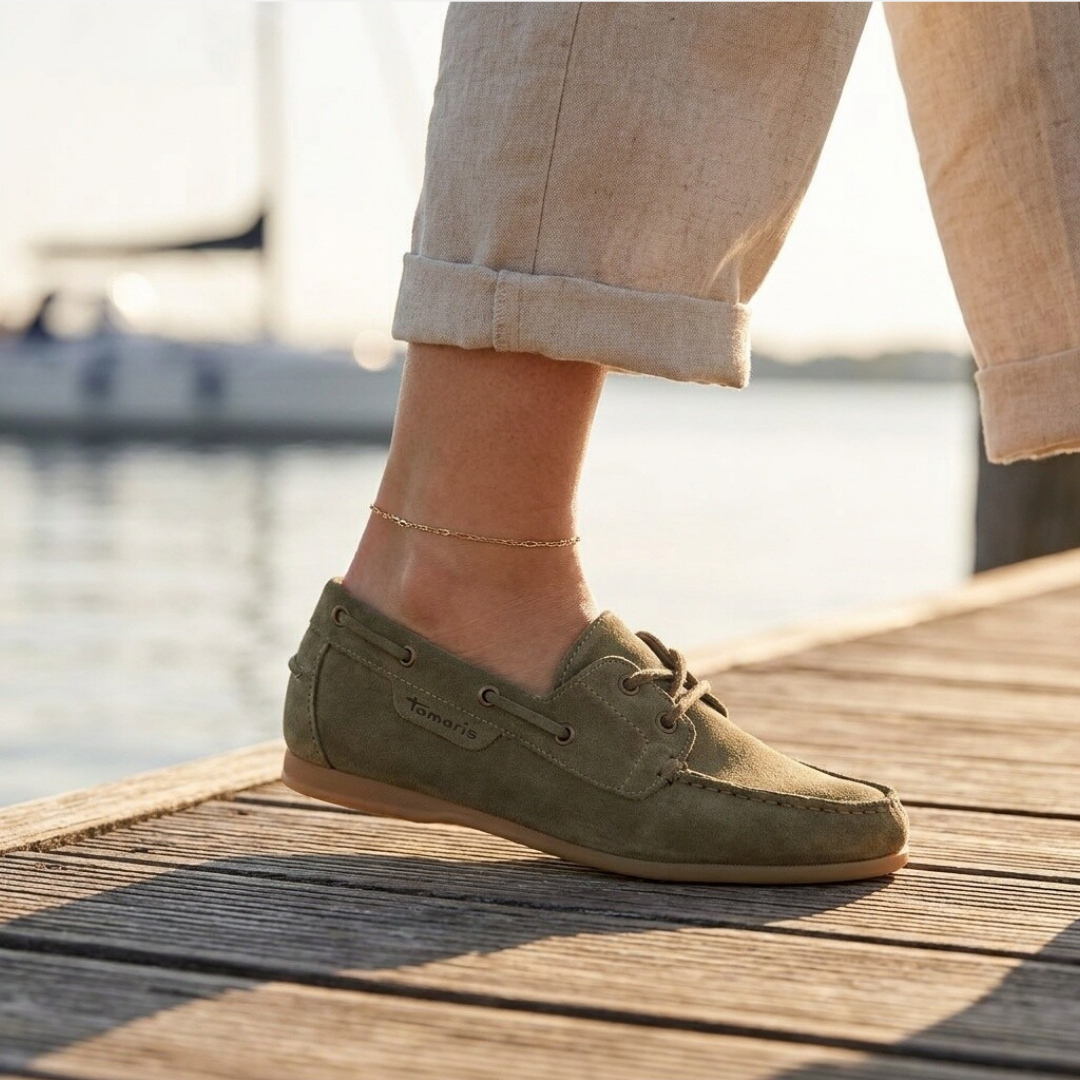Tamaris Bootschoenen groen Suède