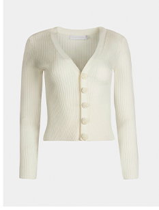 White Long Sleeve V-Neck Cardigan