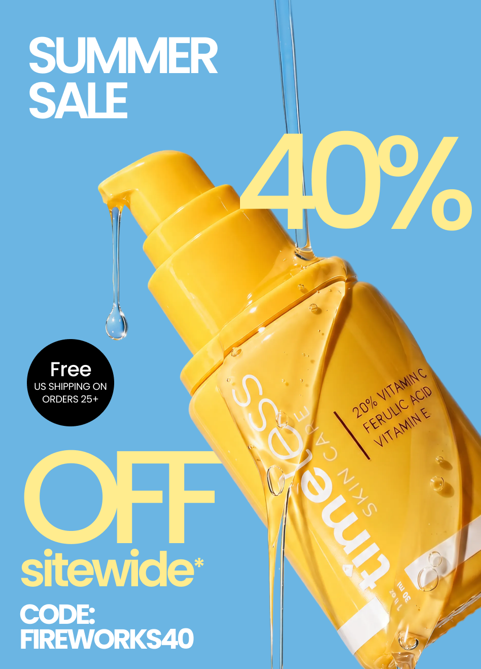 40% off sitewide* with code FIREWORKS40 on timeless skin care