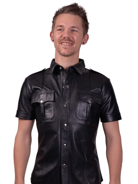 Image of Mister B Leather Police Shirt Short Sleeves