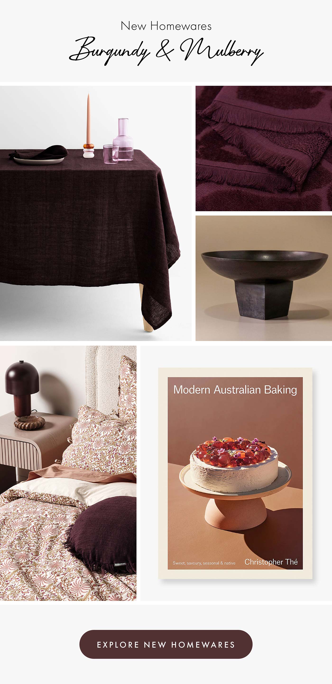 New Homewares - Burgundy & Mulberry