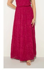 LTS Tall Berry Red Embroidered Halterneck Maxi Dress