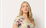 LTS Tall Cream Floral Print Midi Dress