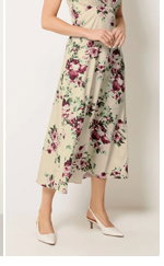 LTS Tall Cream Floral Print Midi Dress