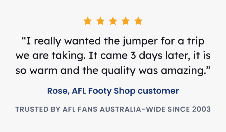 A sample of one of AFL Footy Shop's many 5 Star Reviews