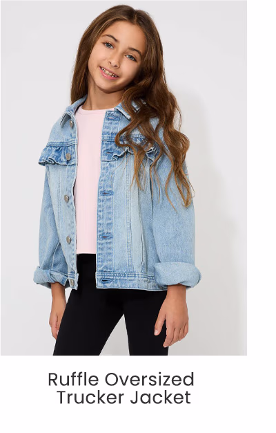 Ruffle Oversized Trucker Jacket
