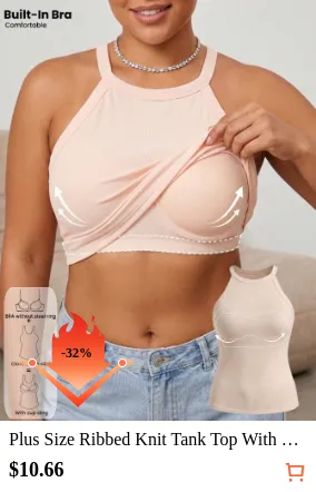 Plus Size Ribbed Knit Tank Top...