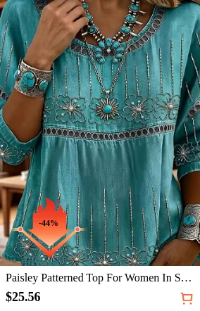 Paisley Patterned Top For Women In...