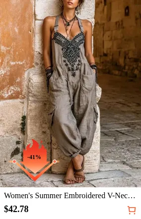 Women s Summer Embroidered V-Neck...