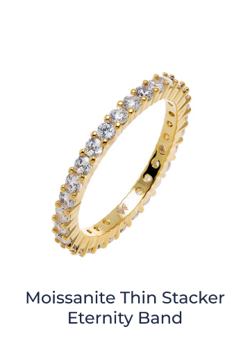 Moissanite Thin Stacker Eternity Band