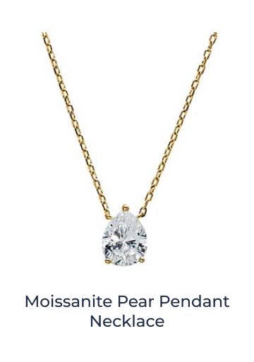 Moissanite Pear Pendant Necklace