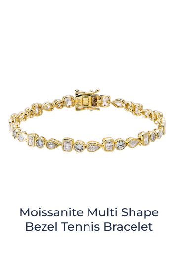 Moissanite Multi Shape Bezel Tennis Bracelet