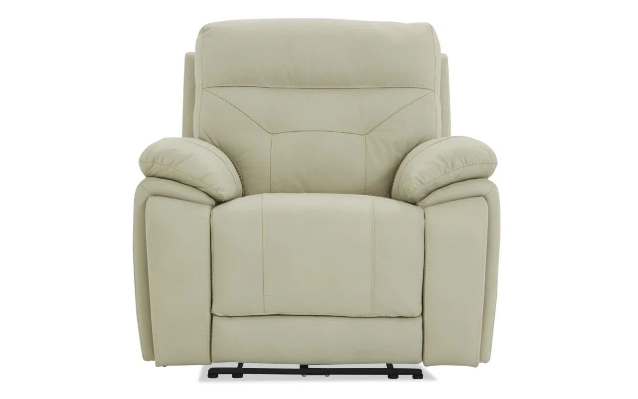 Sedona Taupe Leather Power Recliner with Power Headrest