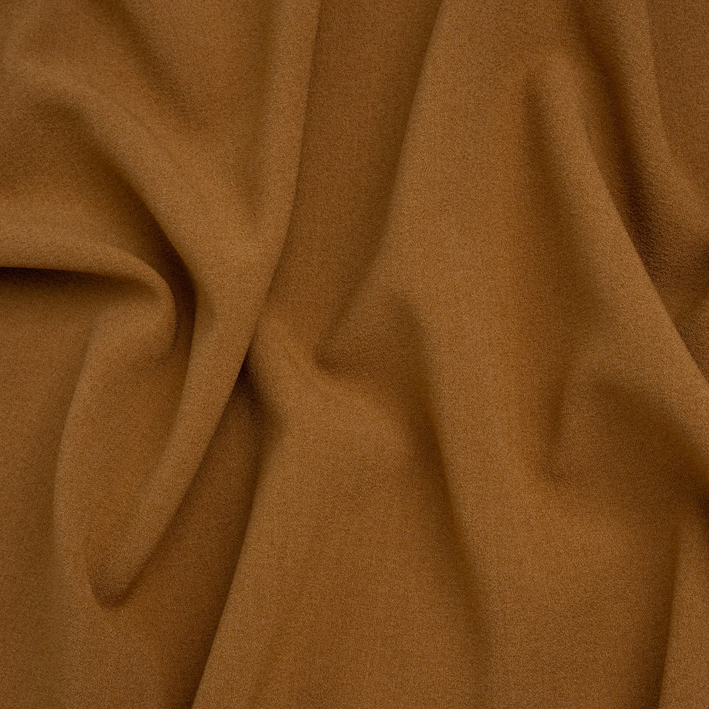 Image of Stretch Polyester Crepe - Caramel - Designer Deadstock