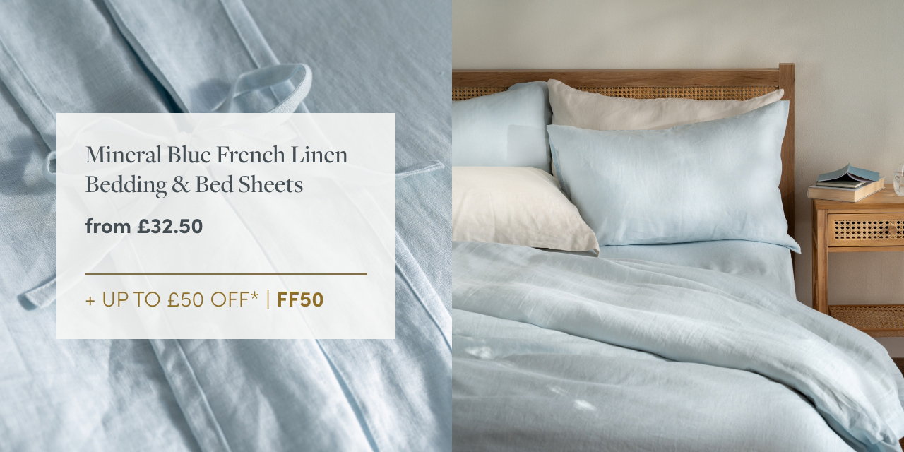 Mineral Blue French Linen Bedding And Bed Sheets