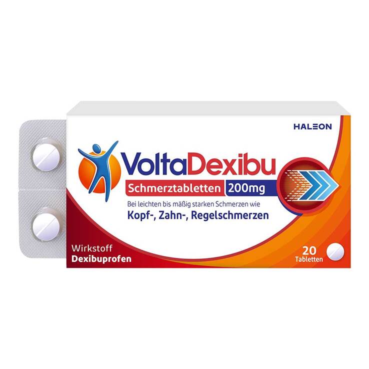 VoltaDexibu Schmerztabletten 200 mg Filmtabletten⁵ ⁸