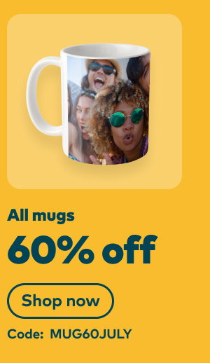 60% off all mugs. Code: MUG60JULY. Shop now.