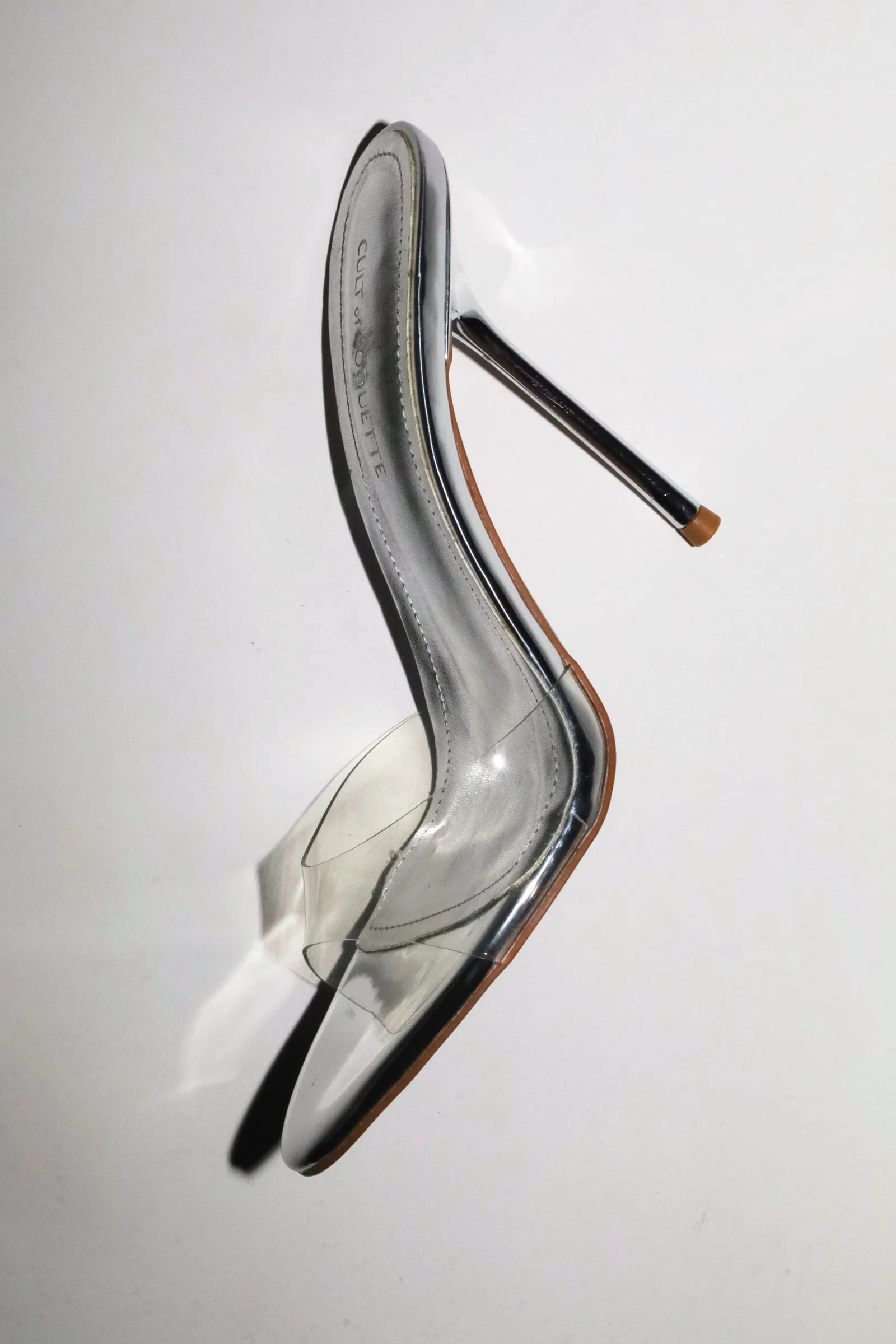 Image of Pia Clear Silver Mules 120 mm