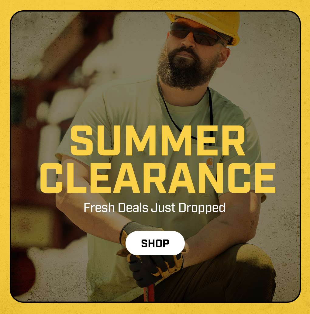 A man wearing a hard hat and sunglasses. 