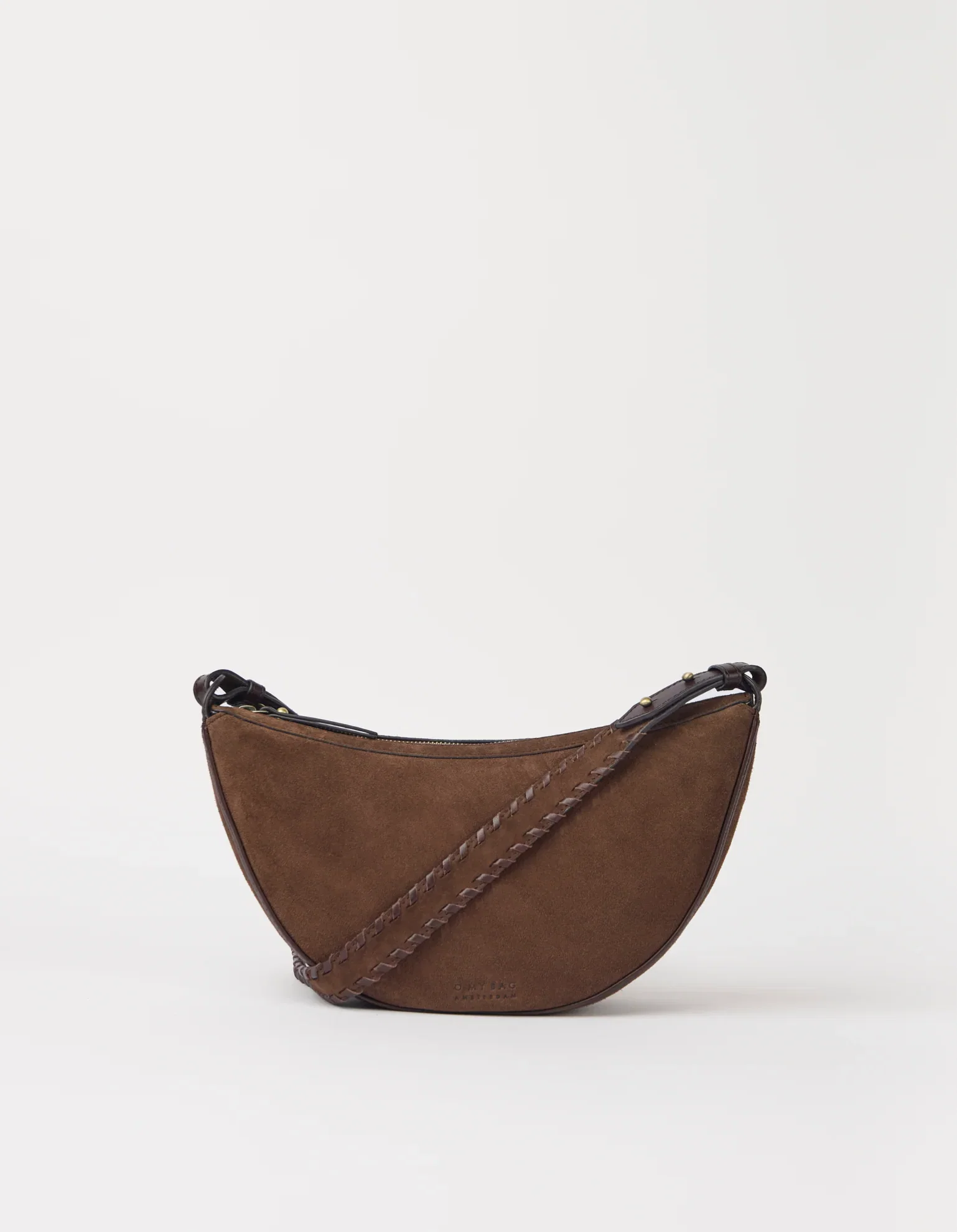 Image of Leo Midi Crossbody Strap - Chocolate Suède with Classic Leather