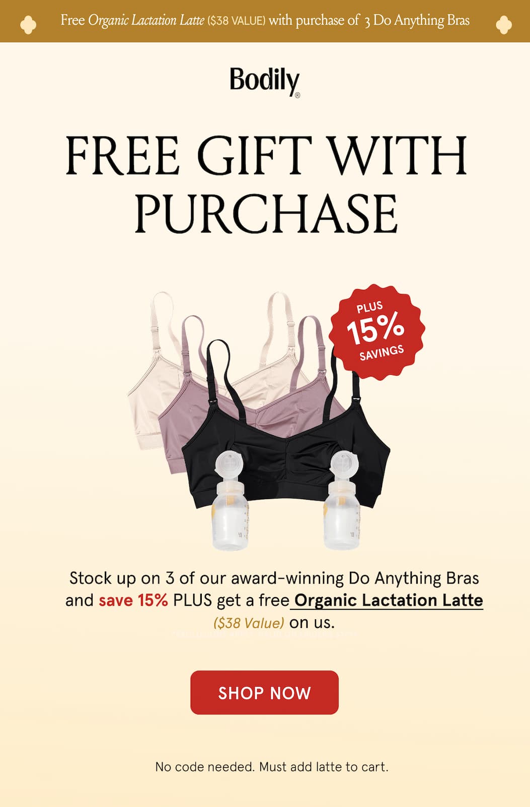 Free Organic Lactation Latte ($38 value) with purchase of 