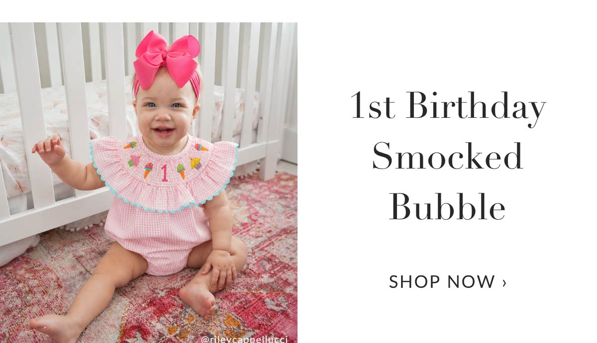 1st Birthday Smocked Bubble
