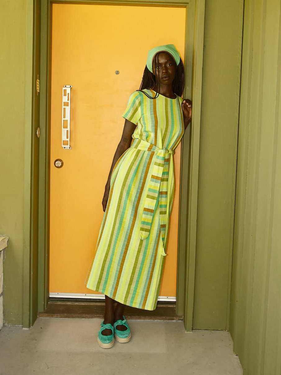 model in mette dress wave