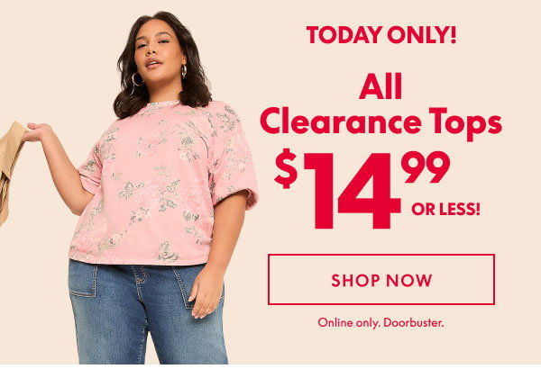 Clearance Tops $14.99 or less