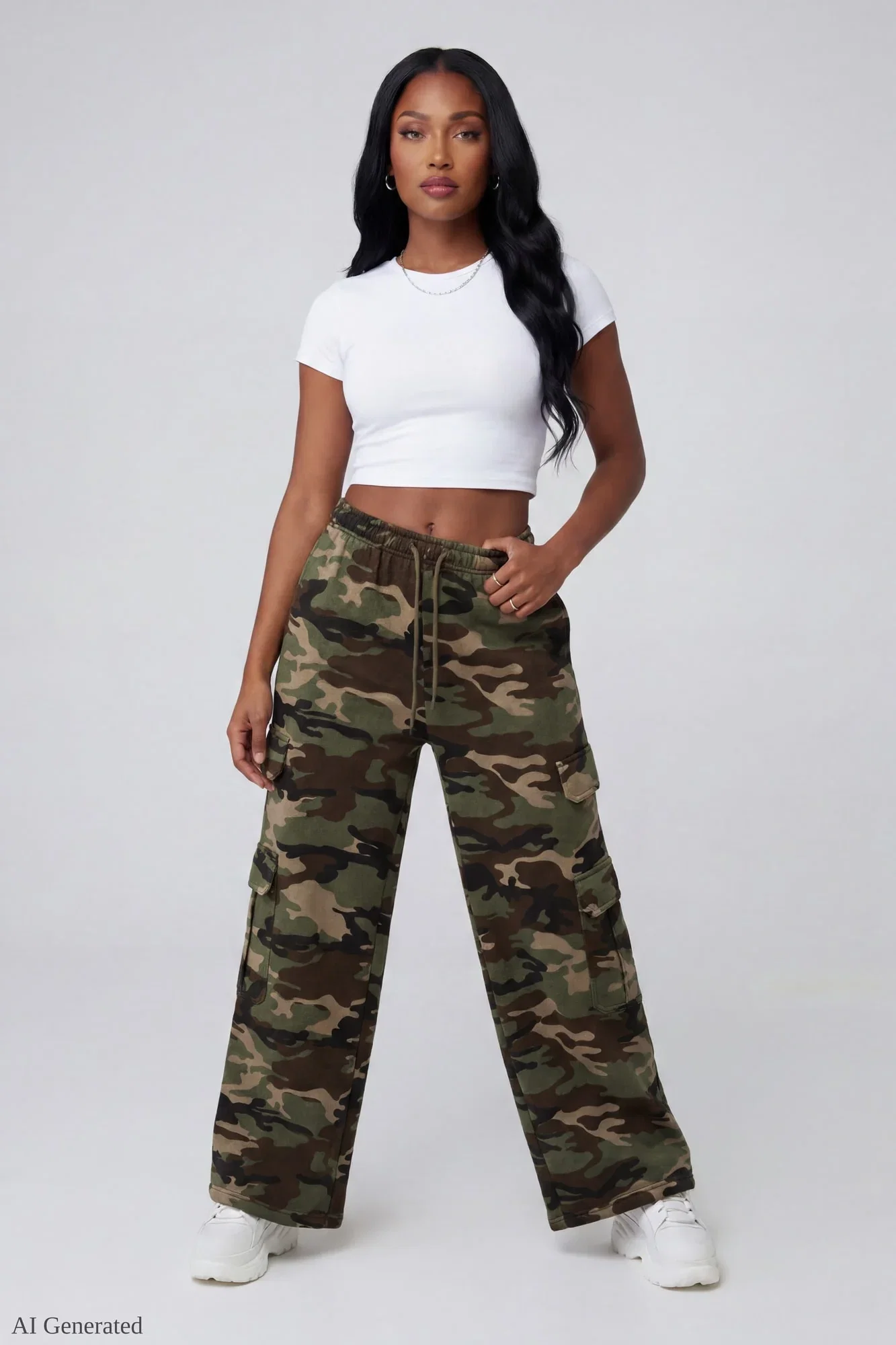 Image of Fleece Ultra Wide Cargo Sweatpant