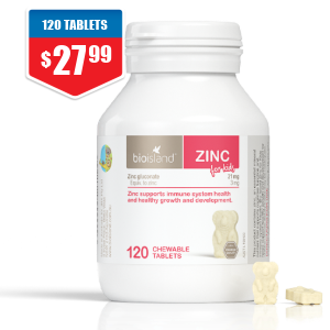 Shop Bio Island Zinc 120 Chewable Tablets at Chemist Warehouse sale ends 22 July 2026