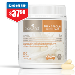 Shop Bio Island Milk Calcium Bone Care 150 Softgel Capsules at Chemist Warehouse sale ends 22 July 2026