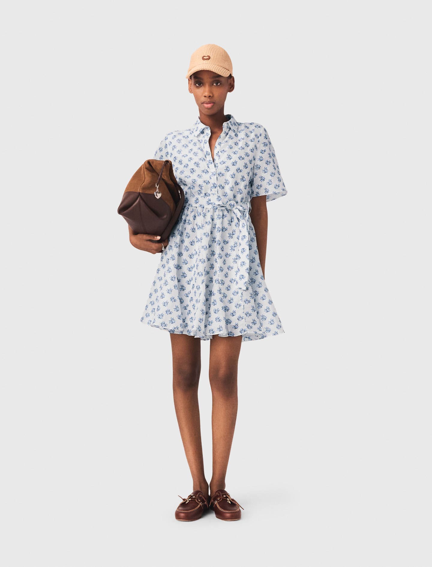 robe imprimée bleue