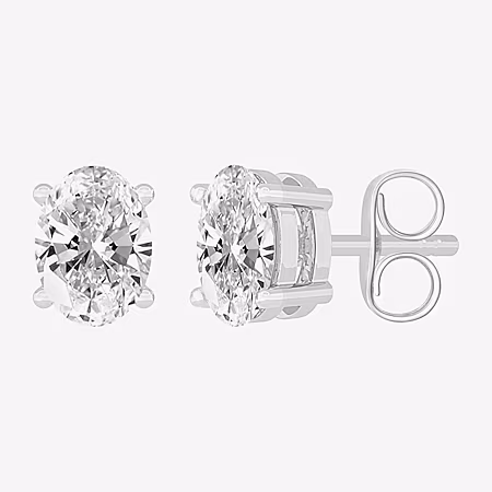 Image of (H-I / SI1-SI2) 1 CT. T.W. Lab Grown White Diamond 14K Gold 6.2mm Oval Stud Earrings