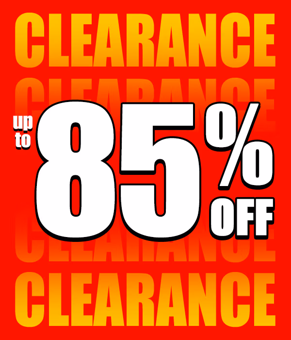 Clearance, up to 85% off