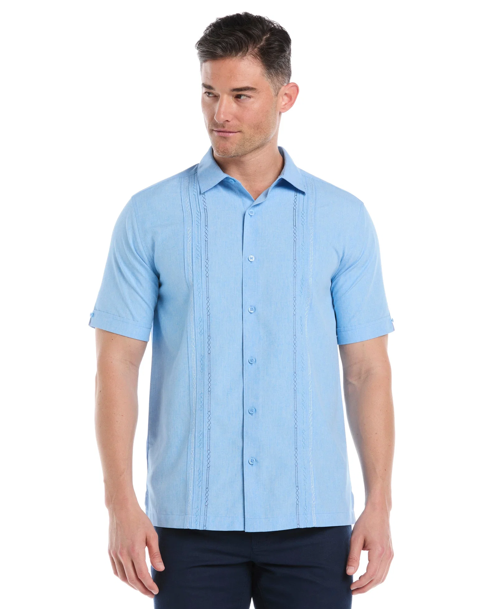 Image of Geo Embroidered Panel Shirt