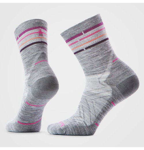 Women's Run Zero Cushion Mid Crew Socks-Light Gray / M